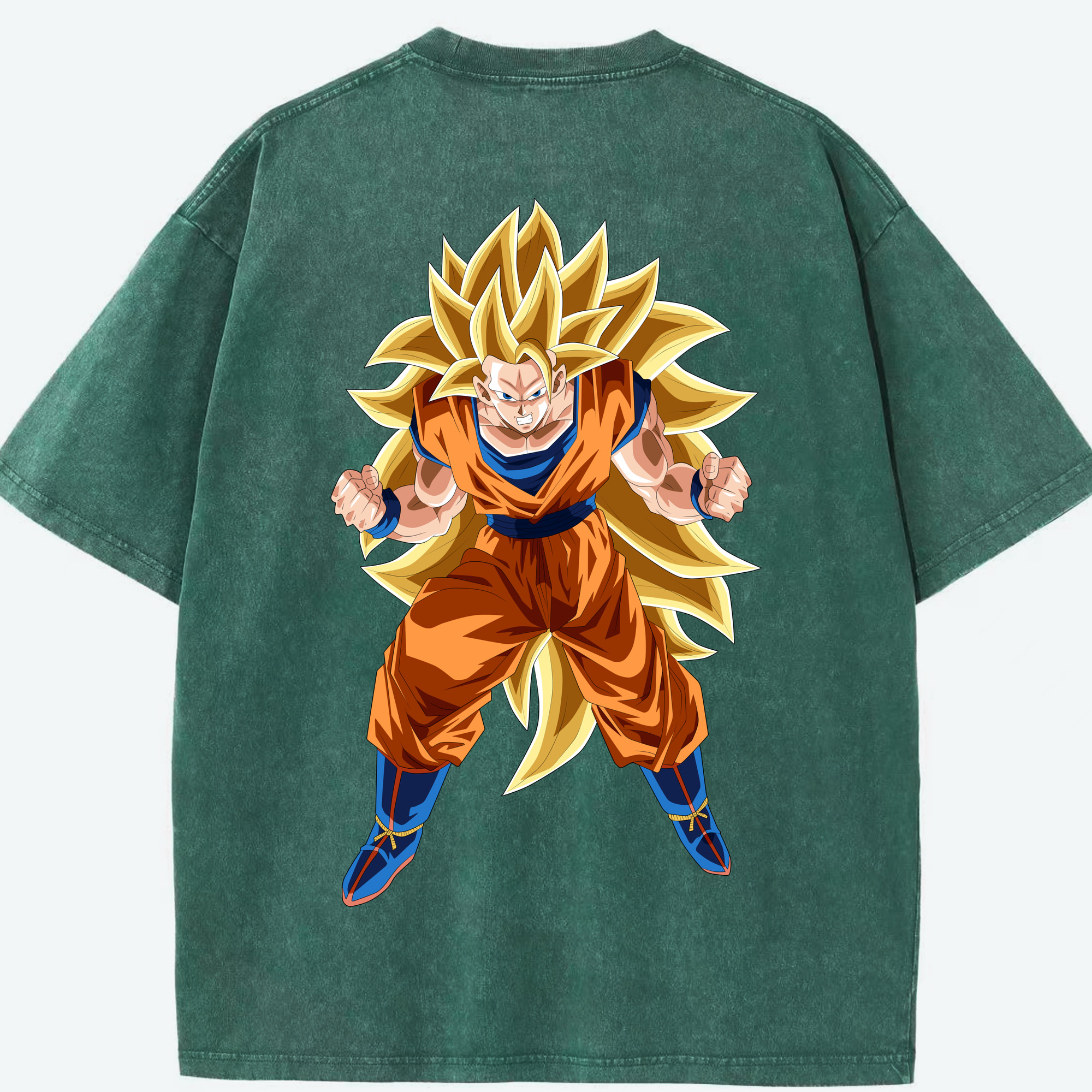 （画像用） ドラゴンボール 孫悟空（そん ごくう）Son Goku カカロット DRAGON BALL Kakarotto 綿100% ヴィンテージ風 半袖Tシャツ（背面プリント）